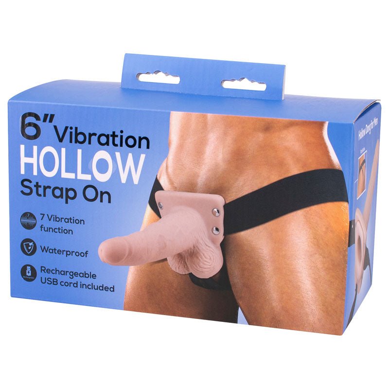 6'' Vibration Hollow Strap - On - USB Rechargeale Hollow Strap - On at NZ & Australia’s Mega Adult Toy Store