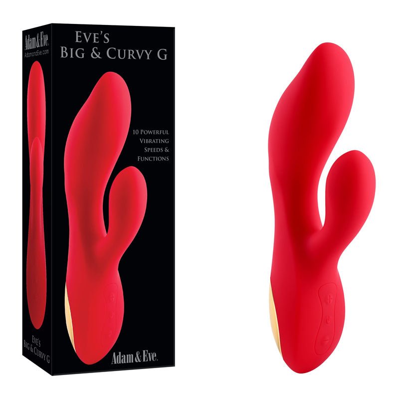 Adam & Eve EVE'S BIG AND CURVY G - 19.8 cm USB Rechargeable Rabbit Vibrator at NZ & Australia’s Mega Adult Toy Store