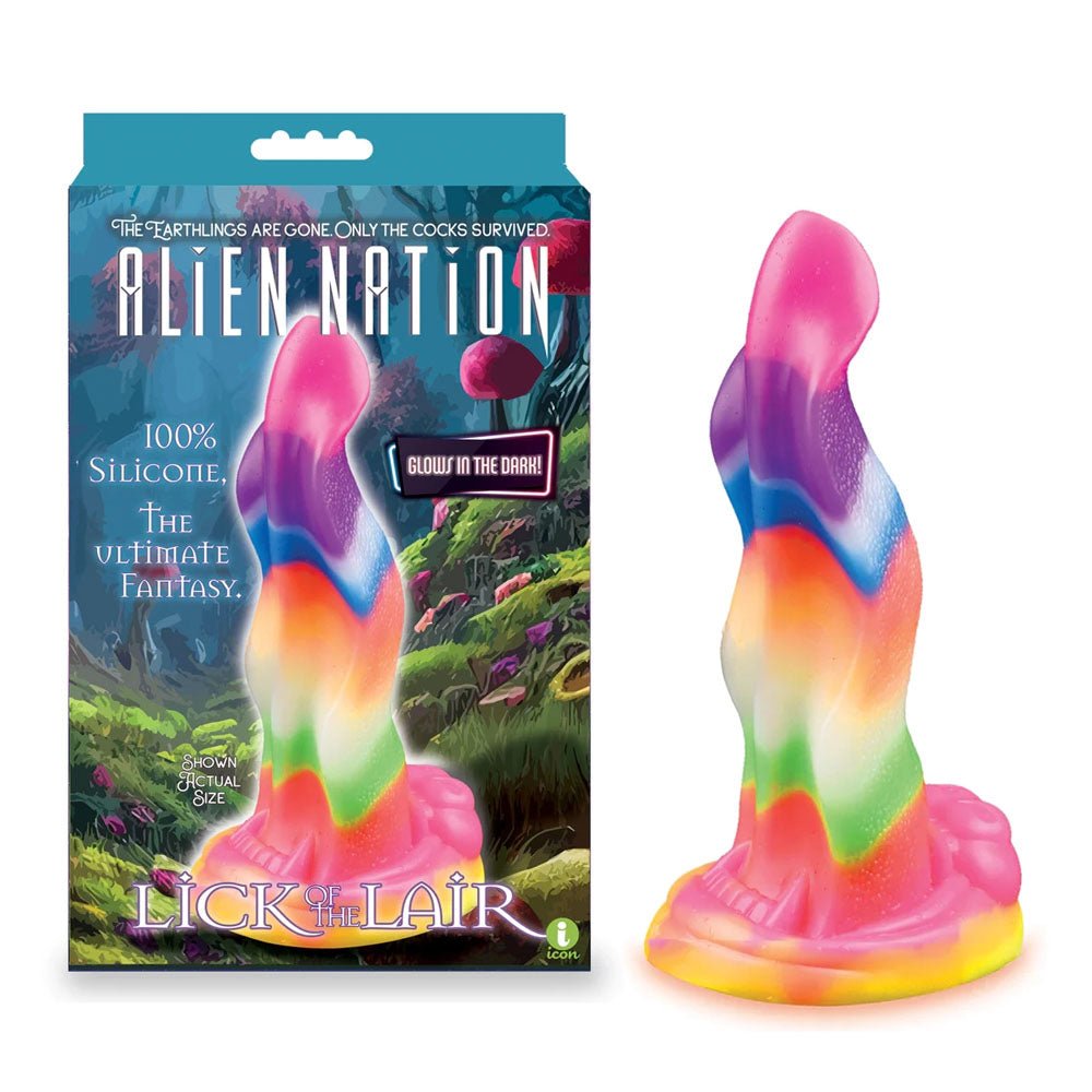 Alien Nation - Lick Of The Lair - Glow in Dark Rainbow 17.8 cm Fantasy Dong at NZ & Australia’s Mega Adult Toy Store