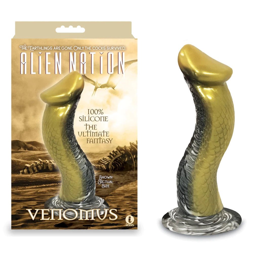 Alien Nation - Venomus - Gold 22.9 cm Snake Fantasy Dong at NZ & Australia’s Mega Adult Toy Store