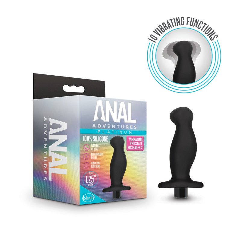 Anal Adventures Platinum Vibrating Prostate Massager 02 - 10.8 cm USB Rechargeable Prostate Massager at NZ & Australia’s Mega Adult Toy Store