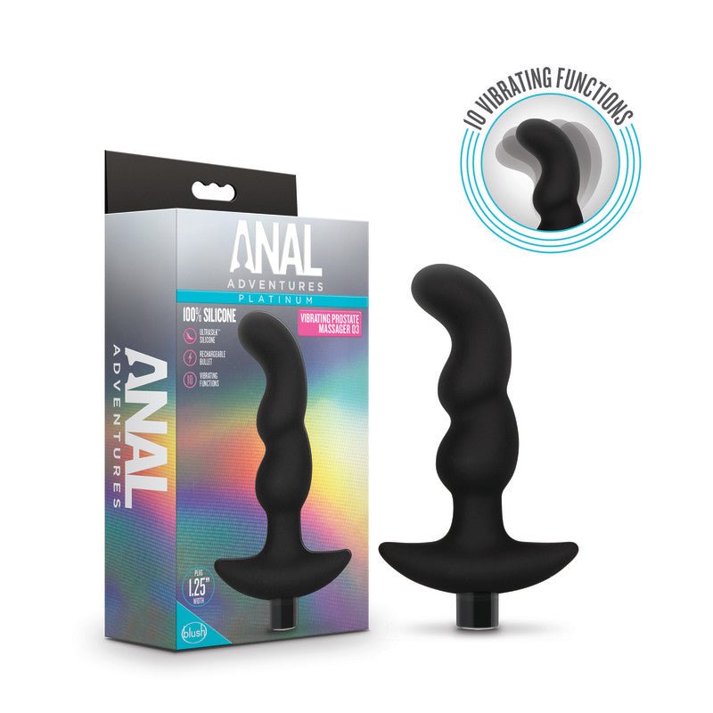 Anal Adventures Platinum Vibrating Prostate Massager 03 - USB Rechargeable 15.2 cm Prostate Massager at NZ & Australia’s Mega Adult Toy Store