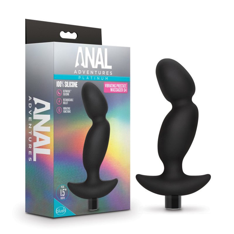 Anal Adventures Platinum Vibrating Prostate Massager 04 - 16.5 cm USB Rechargeable Prostate Massager at NZ & Australia’s Mega Adult Toy Store