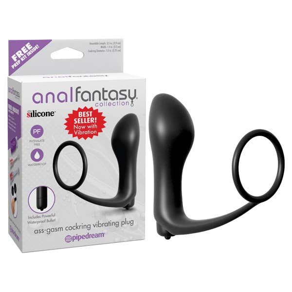 Anal Fantasy Collection Ass - gasm Cockring Plug - Vibrating Butt Plug with Cock Ring at NZ & Australia’s Mega Adult Toy Store