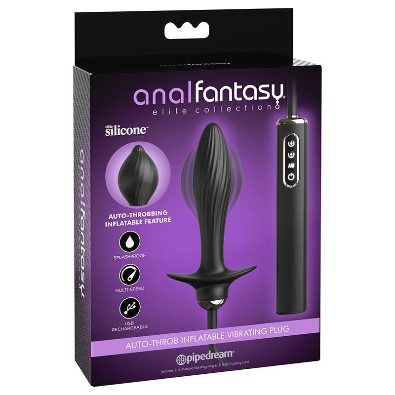 Anal Fantasy Elite Auto Throb Inflatable Vibrating Plug - 13 cm USB Rechargeable Inflatating Butt Plug at NZ & Australia’s Mega Adult Toy Store