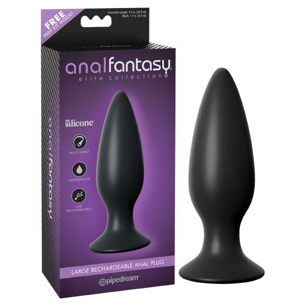 Anal Fantasy Elite Collection Large Rechargeable Anal Plug - 13.5 cm (5.3'') USB Rechargeable Vibrating Butt Plug at NZ & Australia’s Mega Adult Toy Store