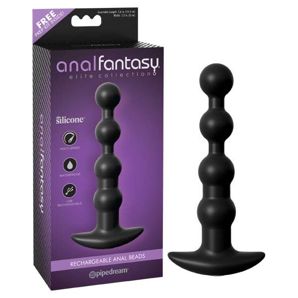 Anal Fantasy Elite Collection Rechargeable Anal Beads - 17 cm USB Rechargeable Vibrating Anal Beads at NZ & Australia’s Mega Adult Toy Store