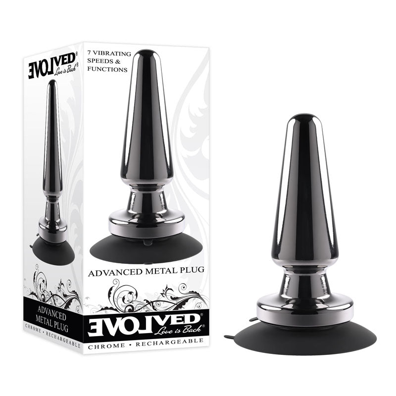 Evolved ADVANCED METAL PLUG - Black 13.8 cm USB Rechargeable Vibrating Butt Plug at NZ & Australia’s Mega Adult Toy Store