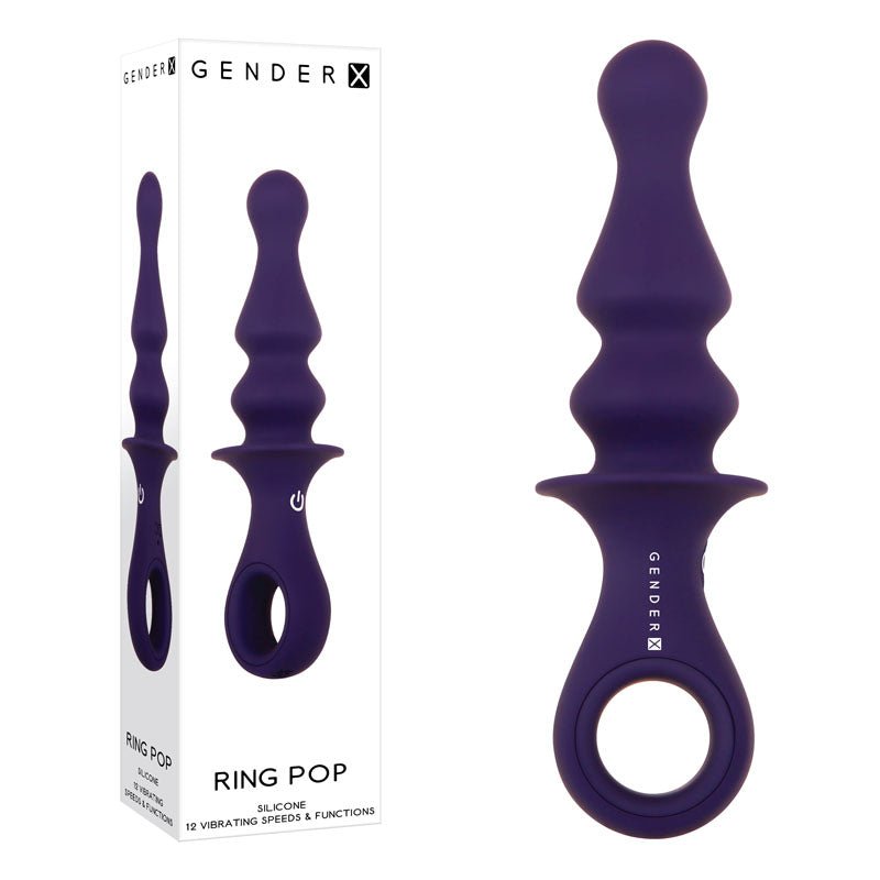 Gender X RING POP - Dark 15.2 cm USB Rechargeable Vibrating Anal Plug at NZ & Australia’s Mega Adult Toy Store