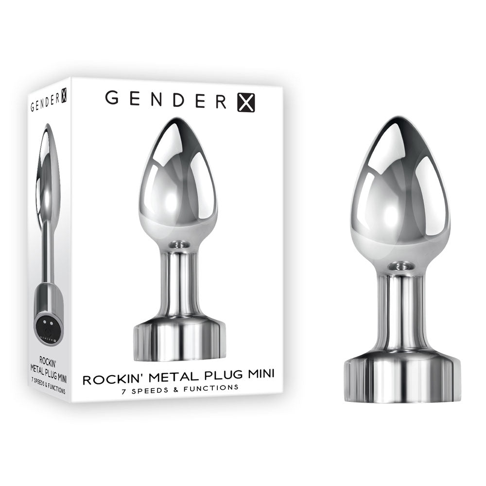 Gender X ROCKIN METAL PLUG MINI - 7.8 cm USB Rechargeable Vibrating Mini Butt Plug at NZ & Australia’s Mega Adult Toy Store